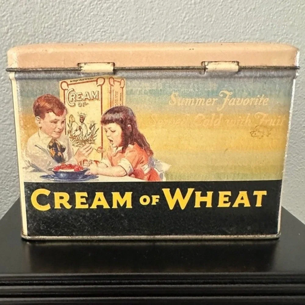 Vintage Nabisco Cream of Wheat Tin Box with Recipe Cards 100th Anniversary Tin